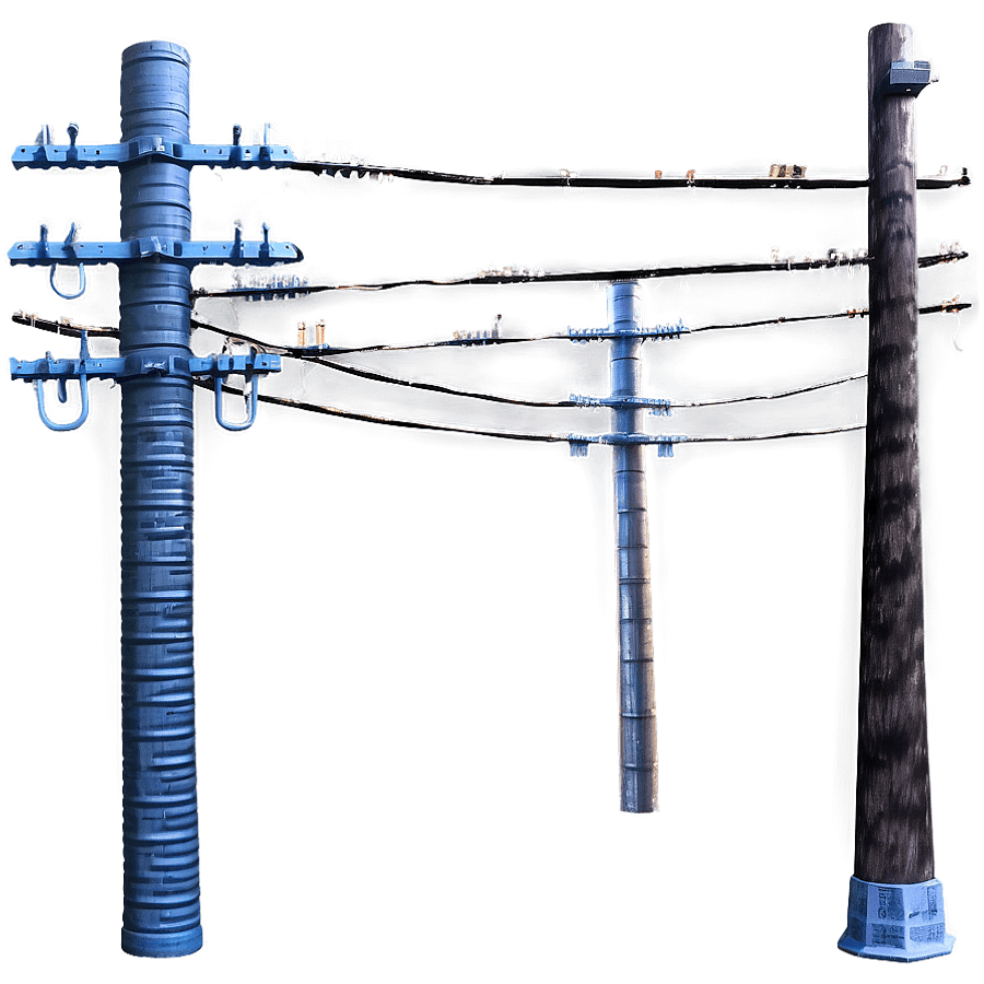 Electrical Poles and Wires PNG 06282024