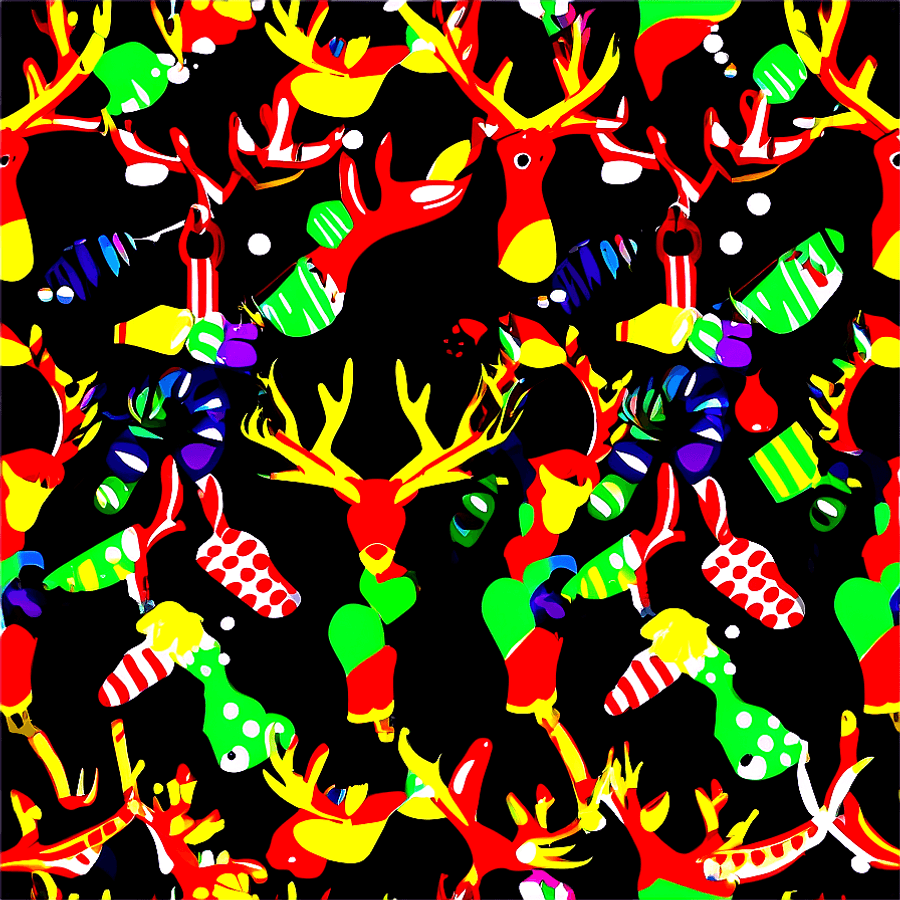Festive Reindeer Antlers Silhouette PNG pvm36