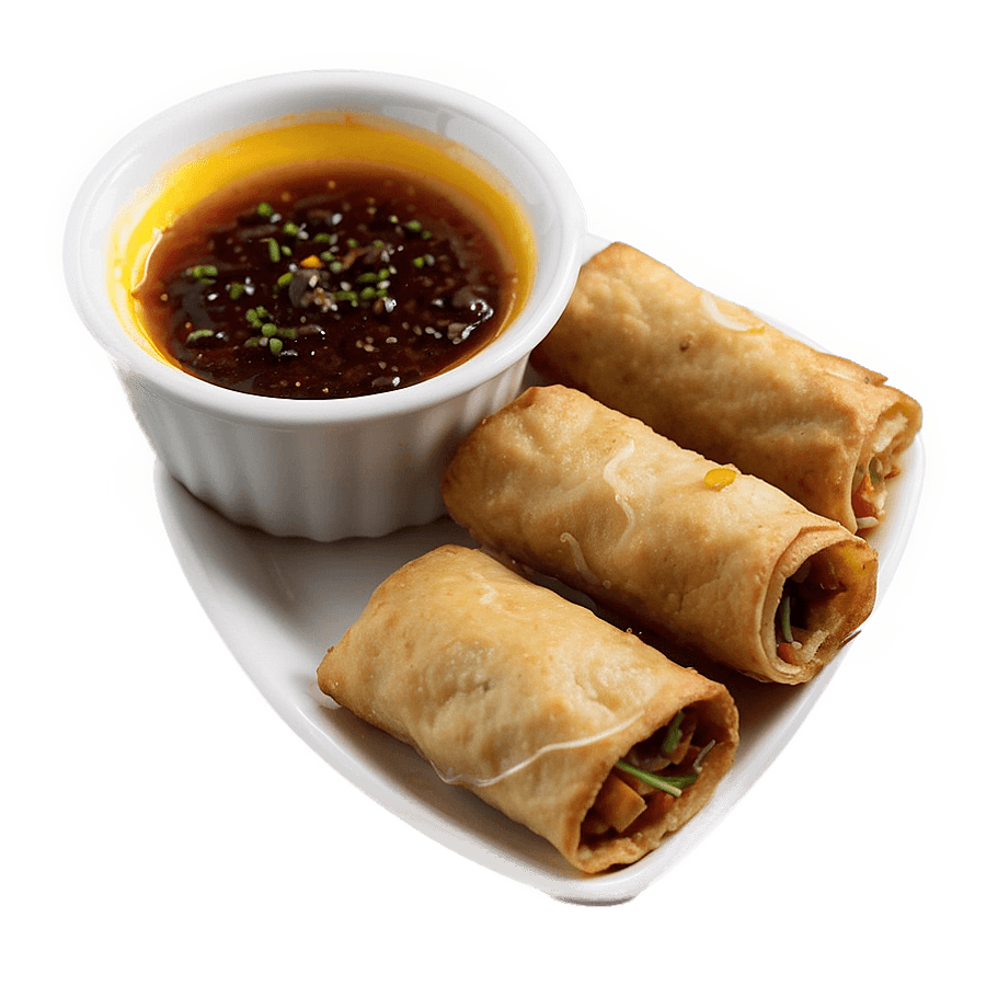 Egg Roll with Dipping Sauce PNG jxg