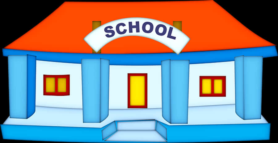 Colorful Cartoon School Building