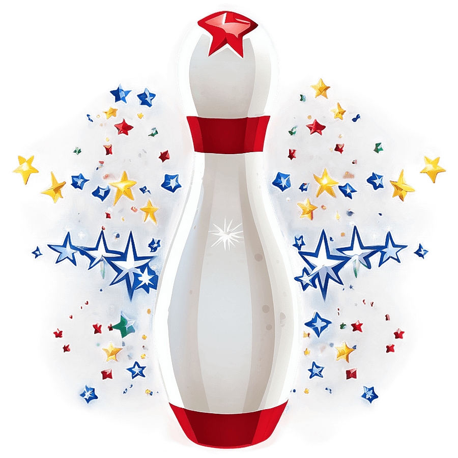 Bowling Pin with Stars PNG tdn99