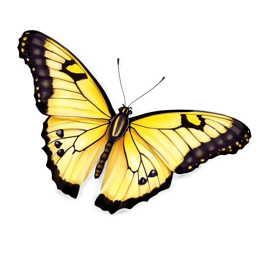 Photorealistic Yellow Butterfly PNG 06292024