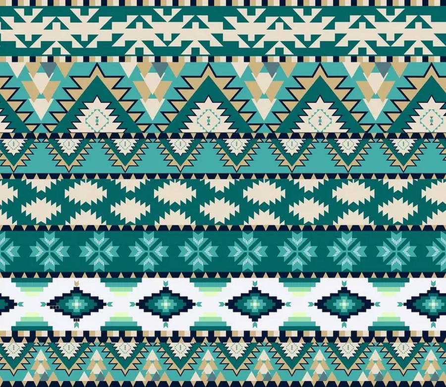 Teal tribal pattern wallpaper 