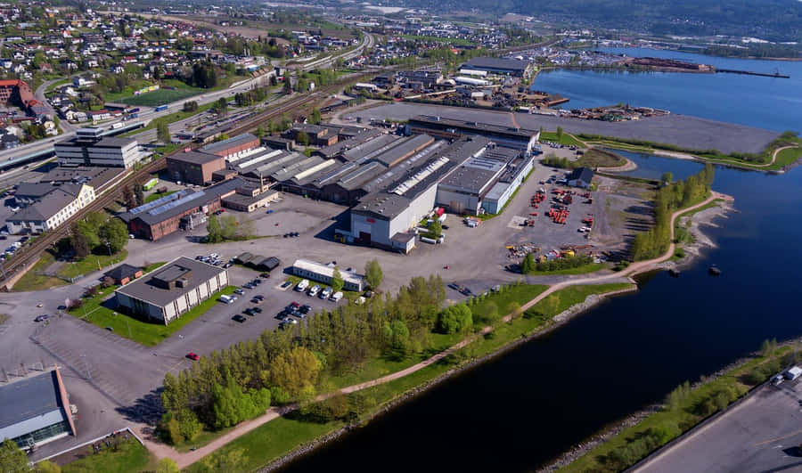Vista Deslumbrante do Amanhecer da Cidade de Drammen, Noruega