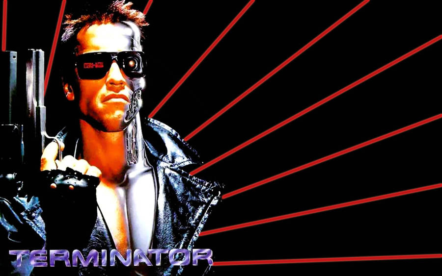 Download Terminator Holding A Gun Wallpaper