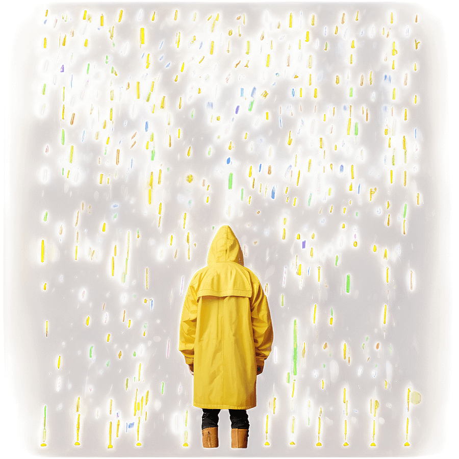 Yellow Aesthetic Raincoat Fashion PNG 4