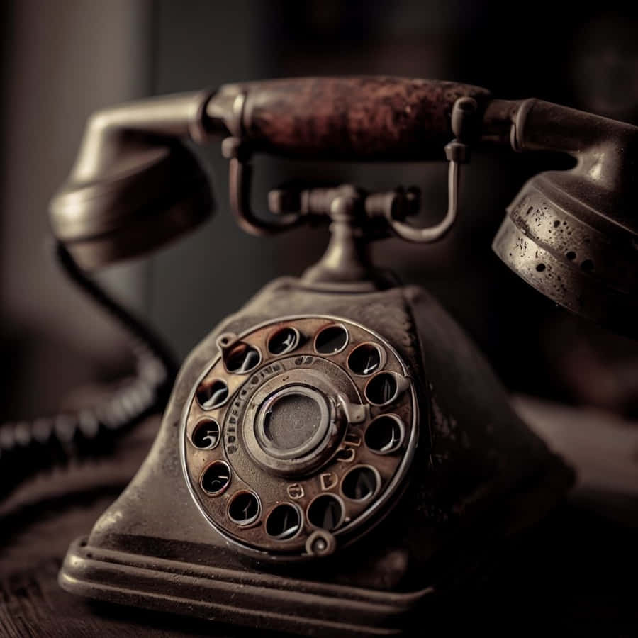 Telefone Rotativo Vintage em Tom Sépia