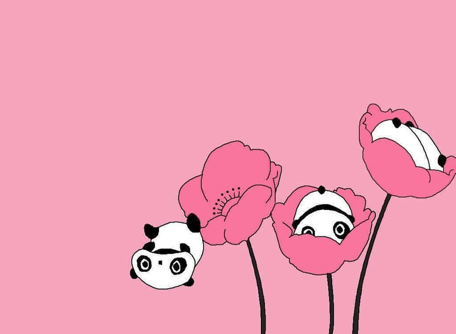 Pandafofo sorrindo com bochechas rosadas.