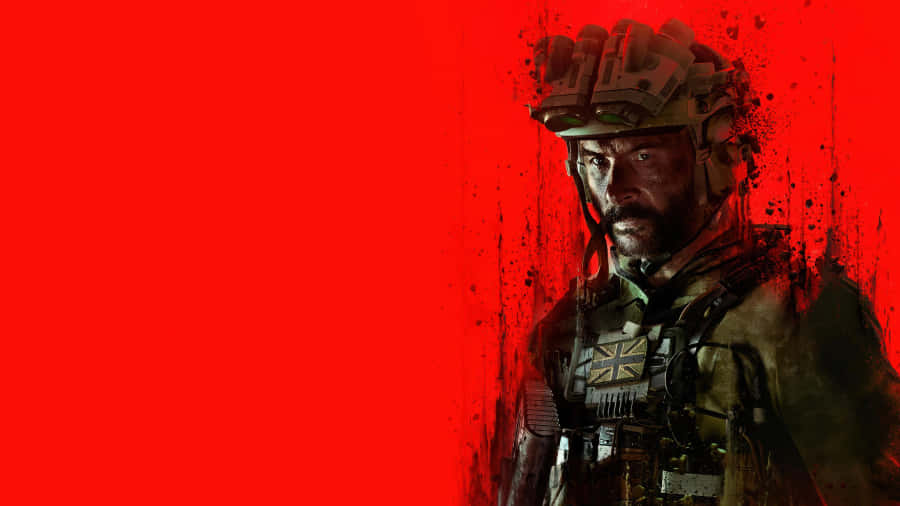 Modern Warfare 3 Soldat Roter Hintergrund