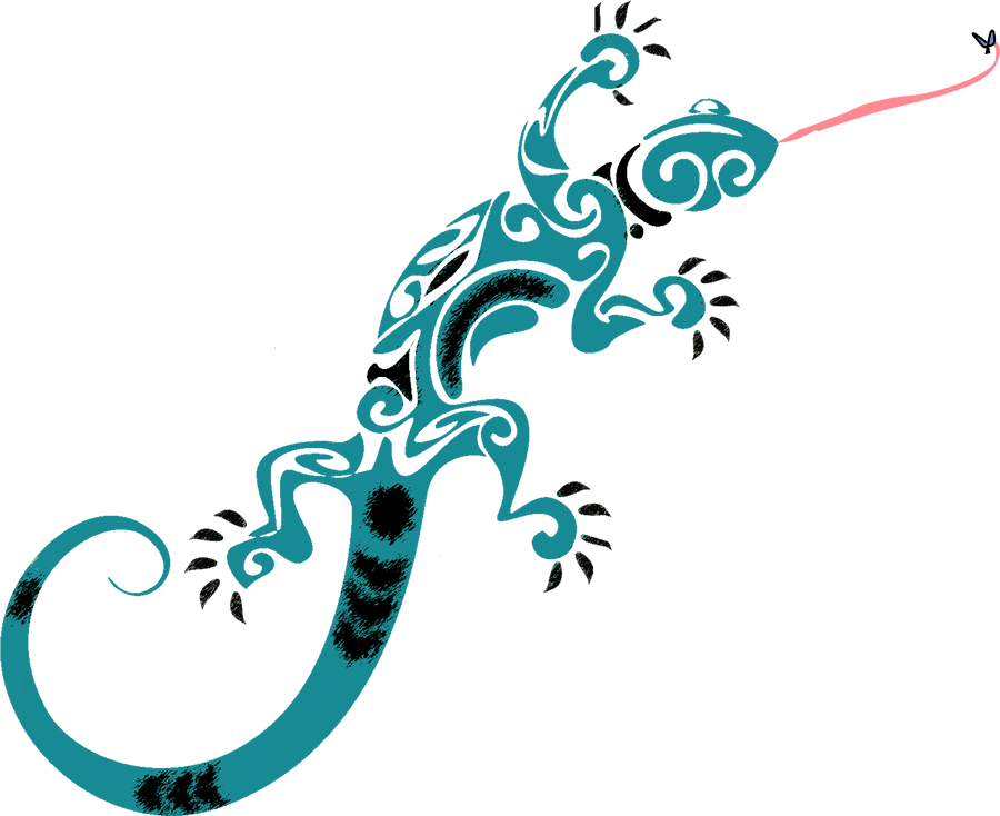 Abstract Blue Lizard Illustration.png