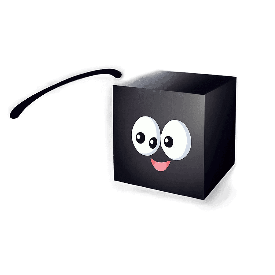 Black Square Cartoon PNG bec