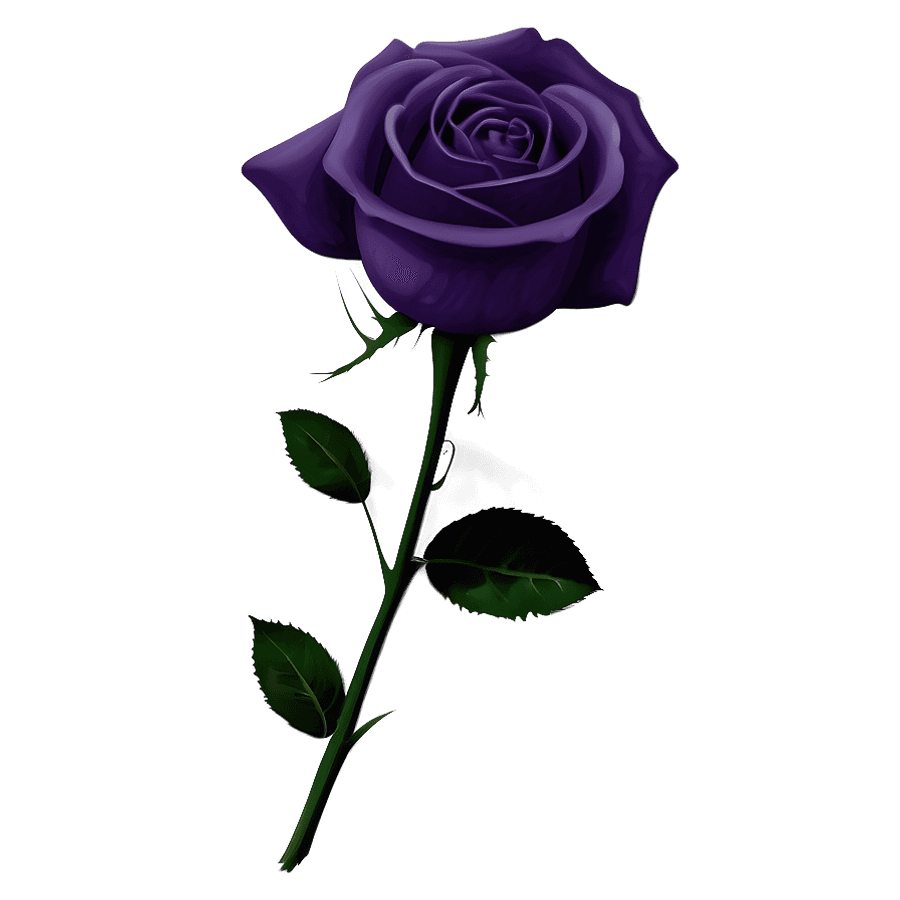 Purple Rose Silhouette PNG 06242024