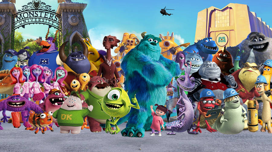 Download The Characters Of Monsters Inc Wallpaper | Wallpapers.com