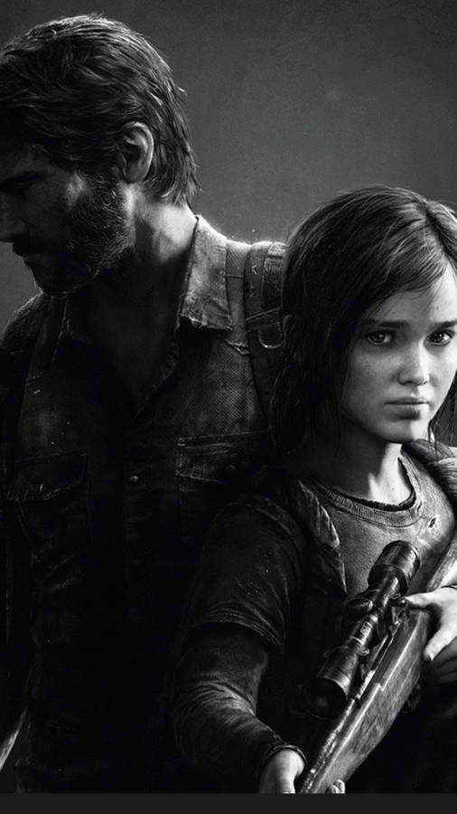 Download The Last Of Us Duo In Black And White Wallpaper Wallpapers Com