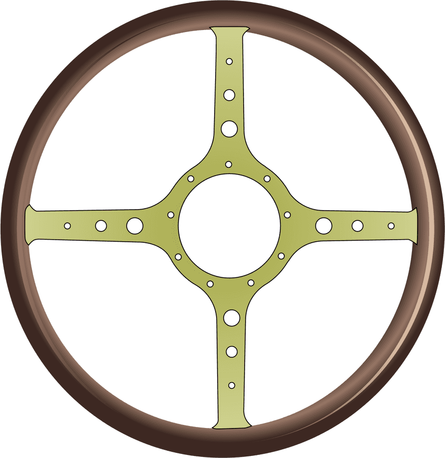 Classic Brown Steering Wheel Vector