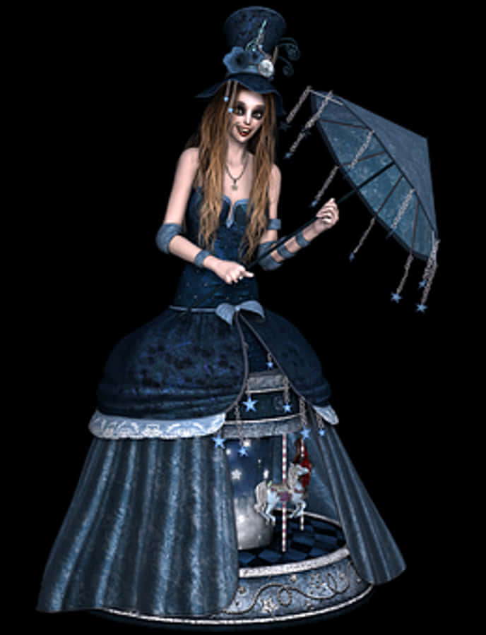 Gothic Fantasy Girlwith Umbrella