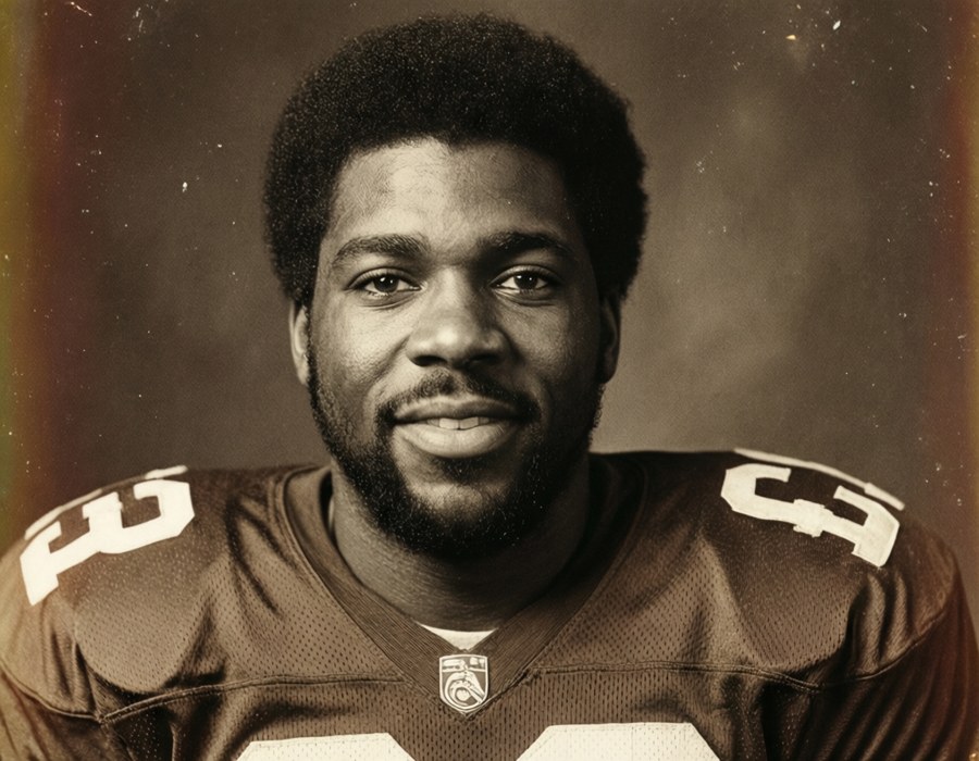 Vintage sepia portrait of Quincy Williams in retro style.