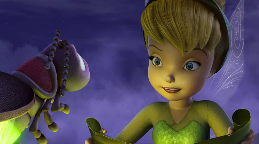 Download Tinker Bell With A Firefly Wallpaper | Wallpapers.com