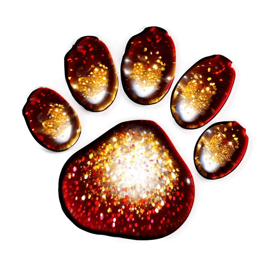 Glitter Paw Print PNG 05252024