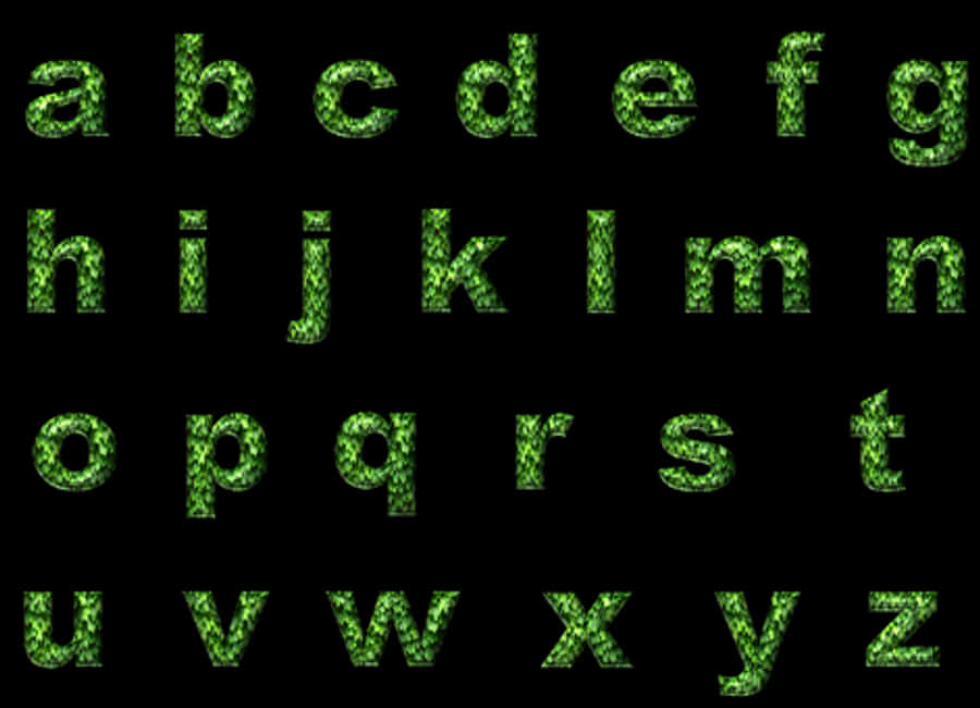 Green Matrix Style Alphabet
