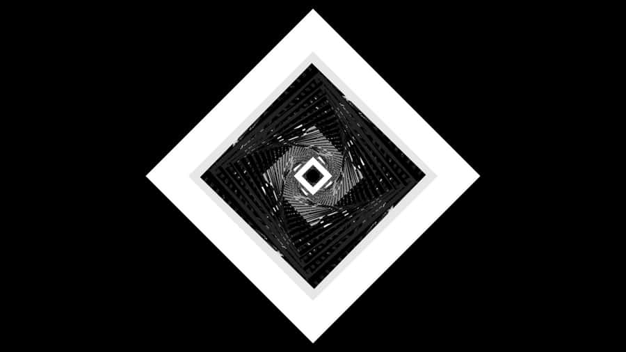 En sort og hvid diamant med en hvid kontur