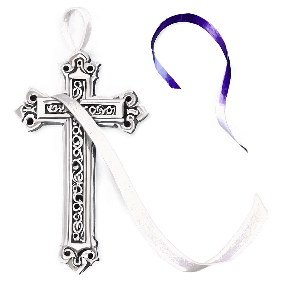 Gothic Cross with Ribbon PNG dke