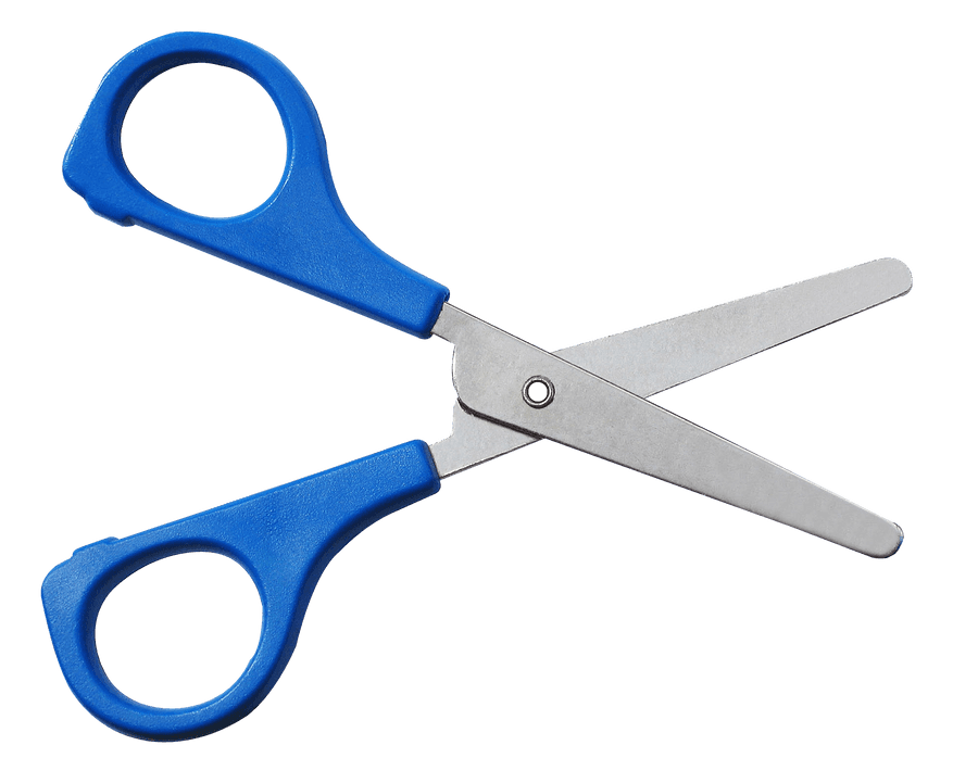 Blue Handled Scissors Open