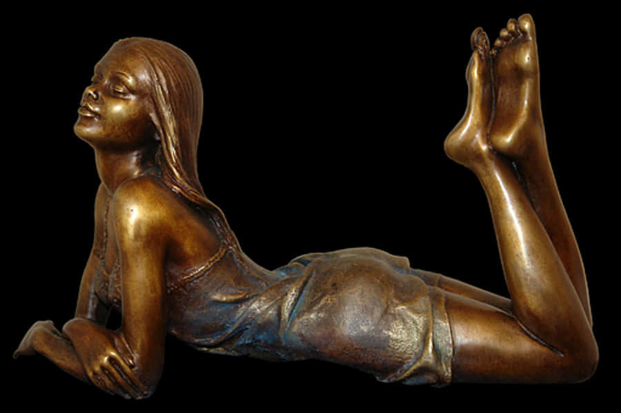 Bronze Sculpture Reclining Girl