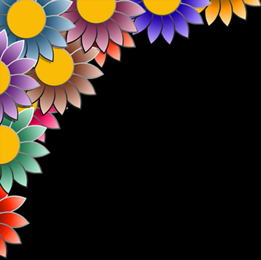 Colorful Floral Frame Corner Design