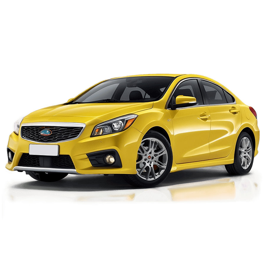 Yellow Car Front View PNG gfx31