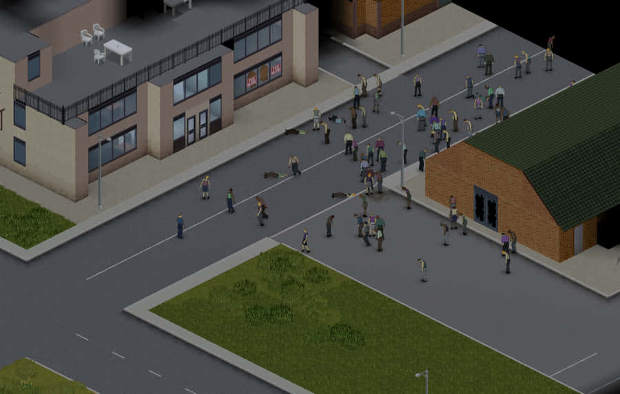 Project Zomboid Zombie-Ausbruch Szene