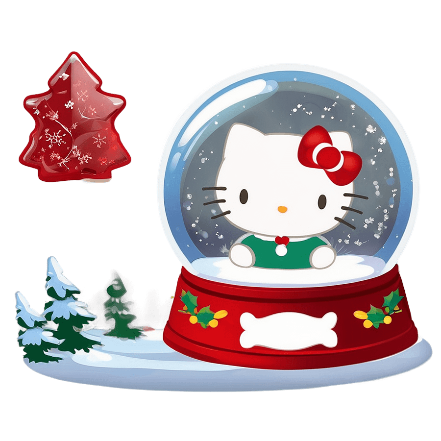 Hello Kitty Christmas Snow Globe PNG 05242024