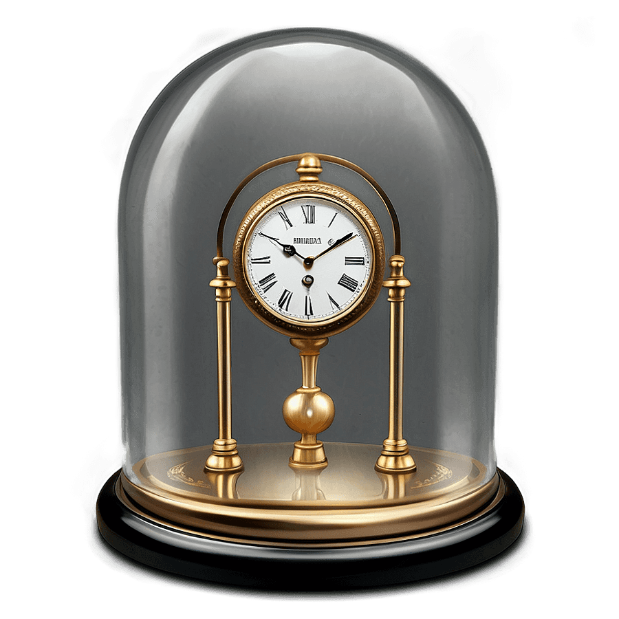 Glass Dome Clock Cover PNG 8