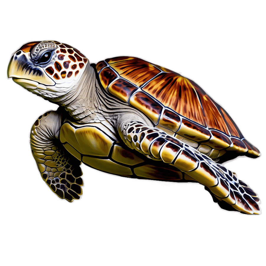 Sea Turtle Dive Deep Ocean PNG mmv58