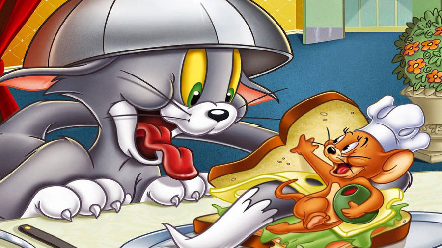 Tom And Jerry Mouse Sandwich Scene wallpaper