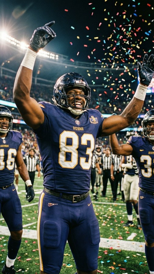 Celebration shot of Chuba Hubbard after scoring a touchdown.