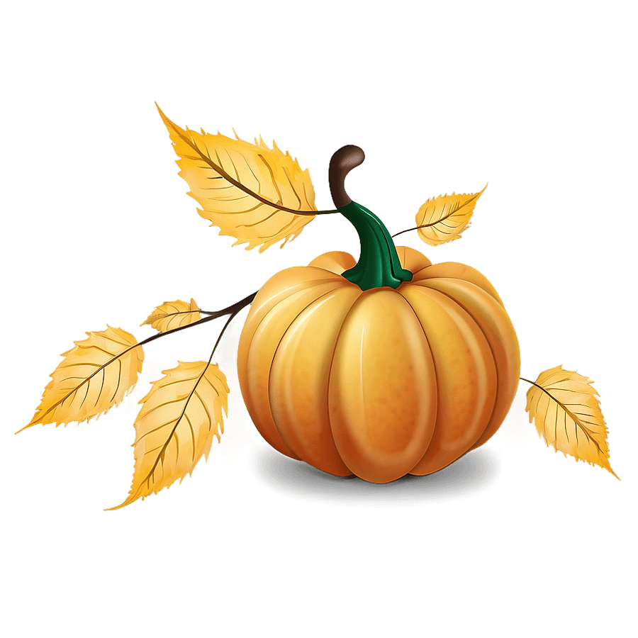 Autumn Leaves and Pumpkins PNG 05242024
