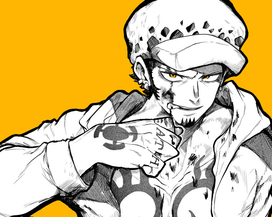 Download Trafalgar Law One Piece Pencil Fanart Wallpaper | Wallpapers.com