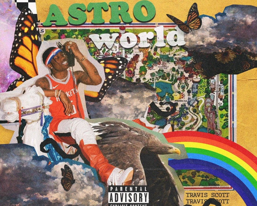 Download Travis Scott Astroworld Vintage Theme Collage Wallpaper ...