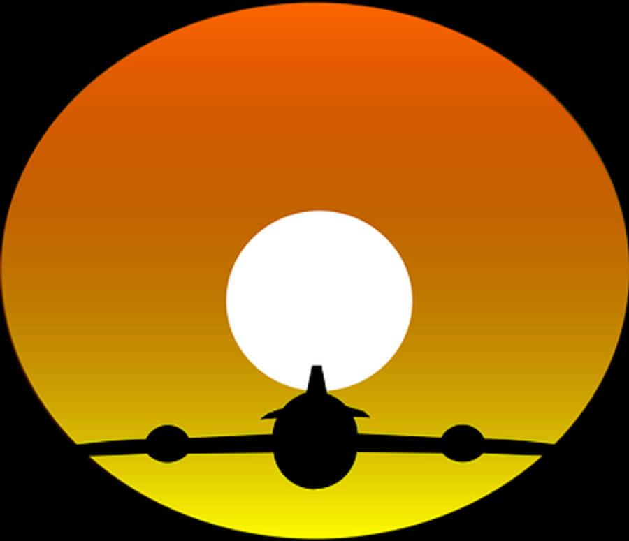 Airplane Silhouette Sunset