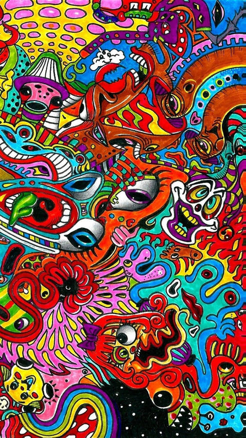 Download Trippy Dope Doodle Art Wallpaper | Wallpapers.com