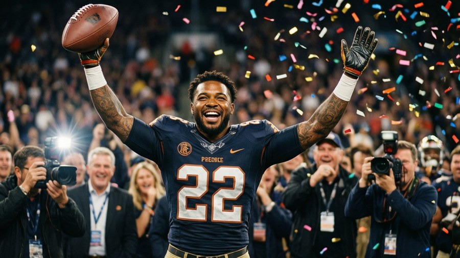 Dameon Pierce celebrating victory