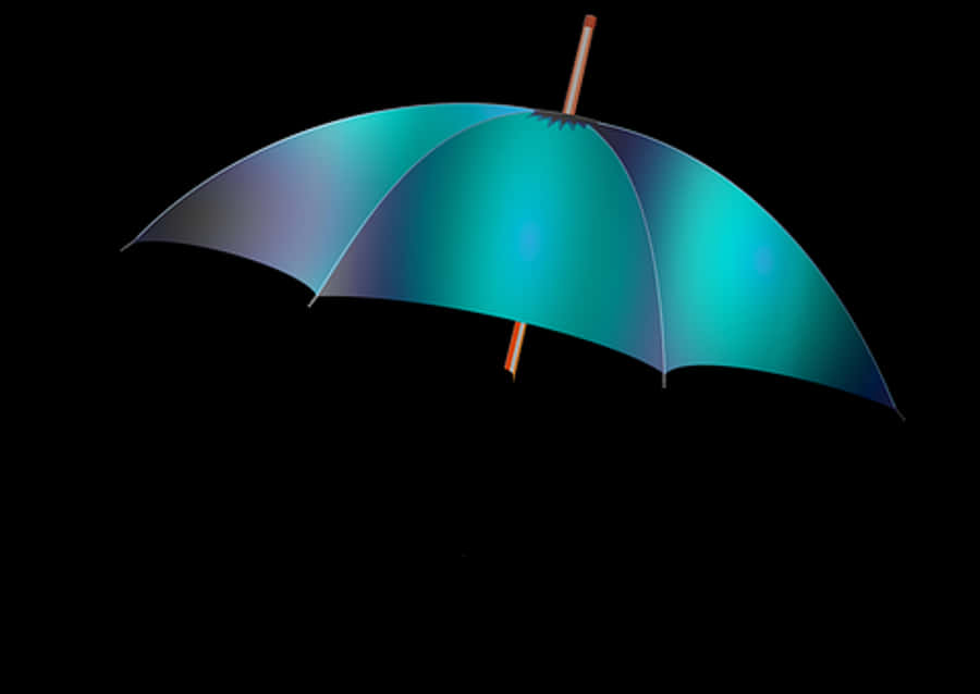 Blue Umbrella Black Background