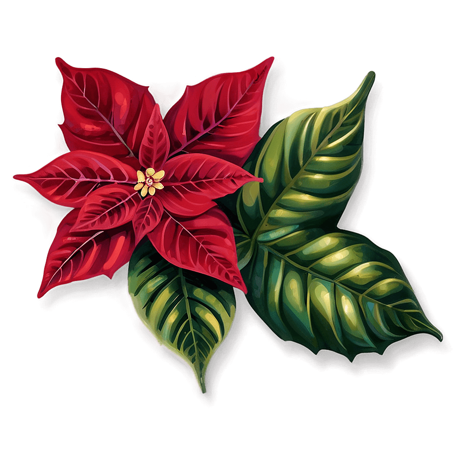 Velvet Poinsettia Leaf PNG adw