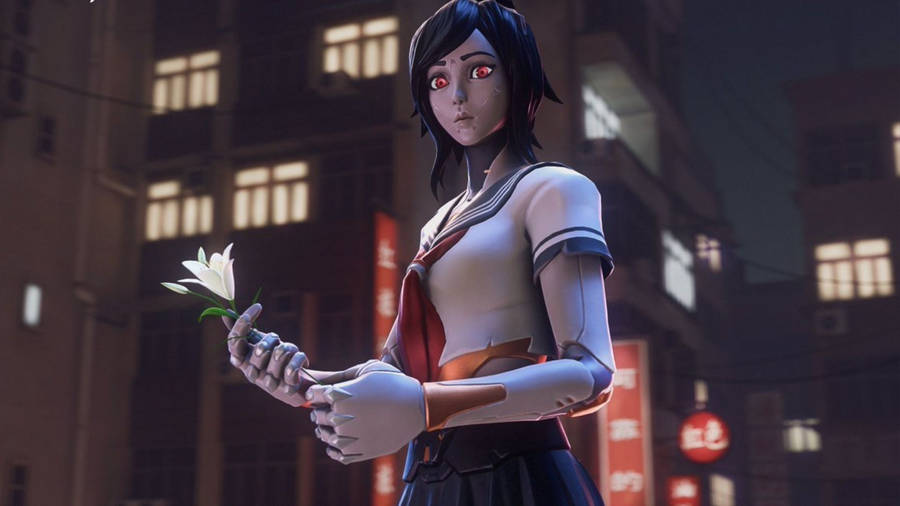 Download Tsuki Fortnite White Lily Wallpaper | Wallpapers.com