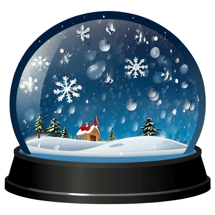 Snow Globe with Falling Snowflakes PNG syj