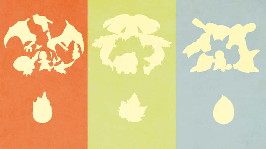 Ivysaur og andre Pokemons Silhouette dekoration tapet