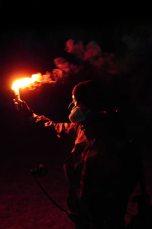 Warrior with torch wallpaper