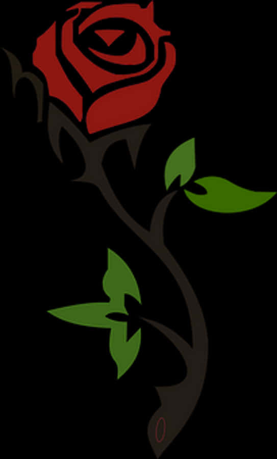 Red Rose Silhouette Art