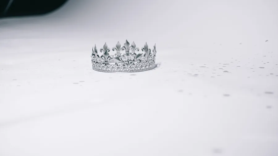 Silver Glitter Crown Ring